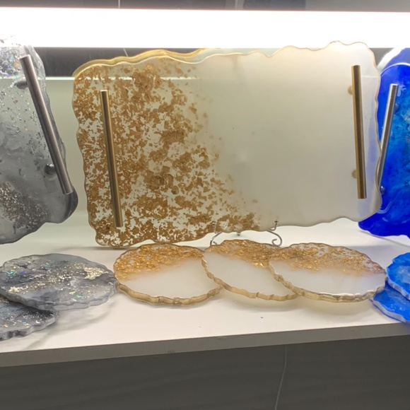 Beautiful white and gold serving tray set - Picture 5 of 5